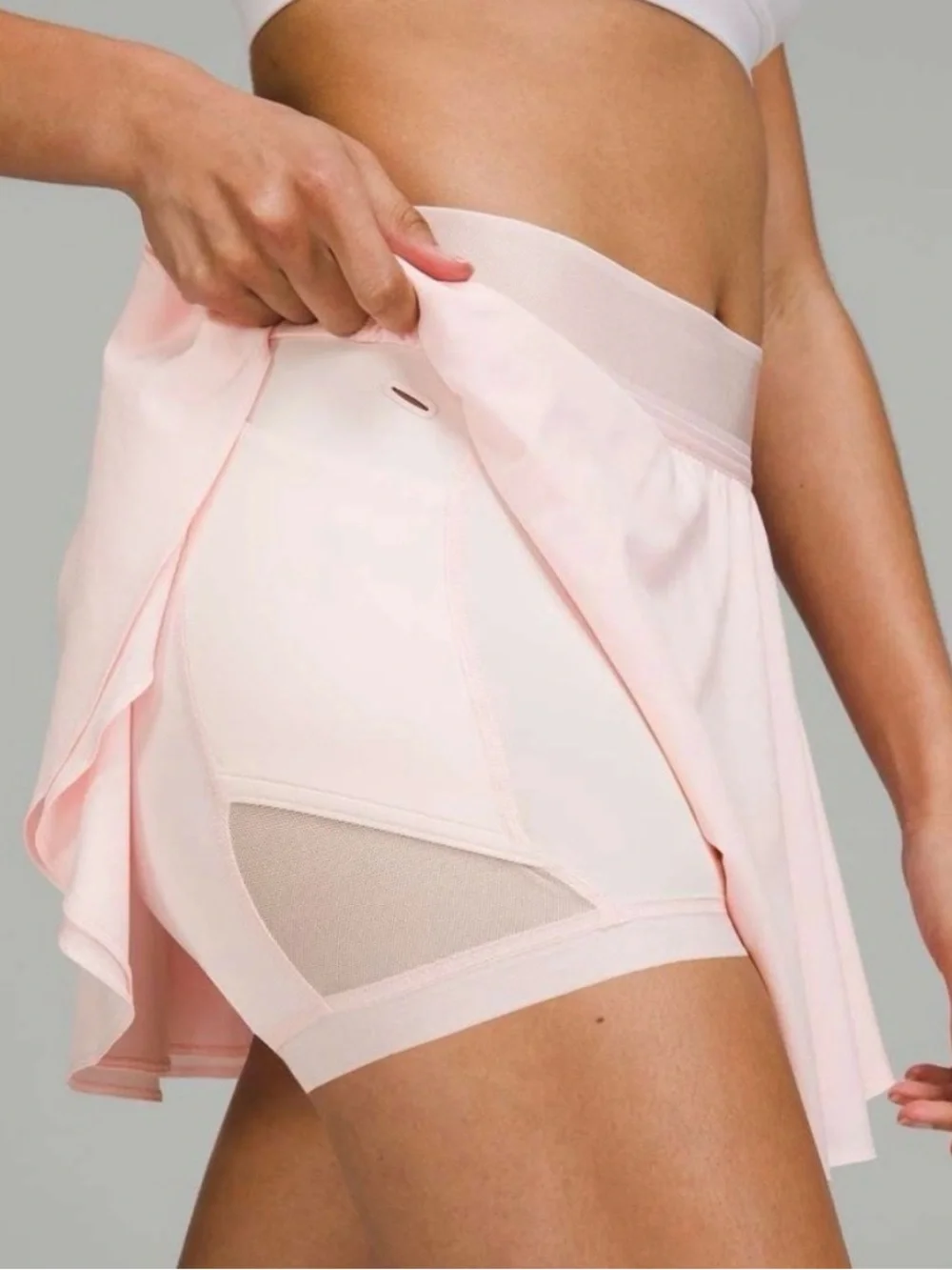 Lululemon Court Rival High Rise Light Pink Tennis Skirt Curvy Plus Size 14